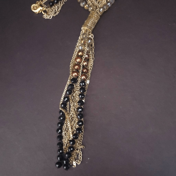 Nakamol Long Necklace with Chains and Beads - Picture 6 of 9